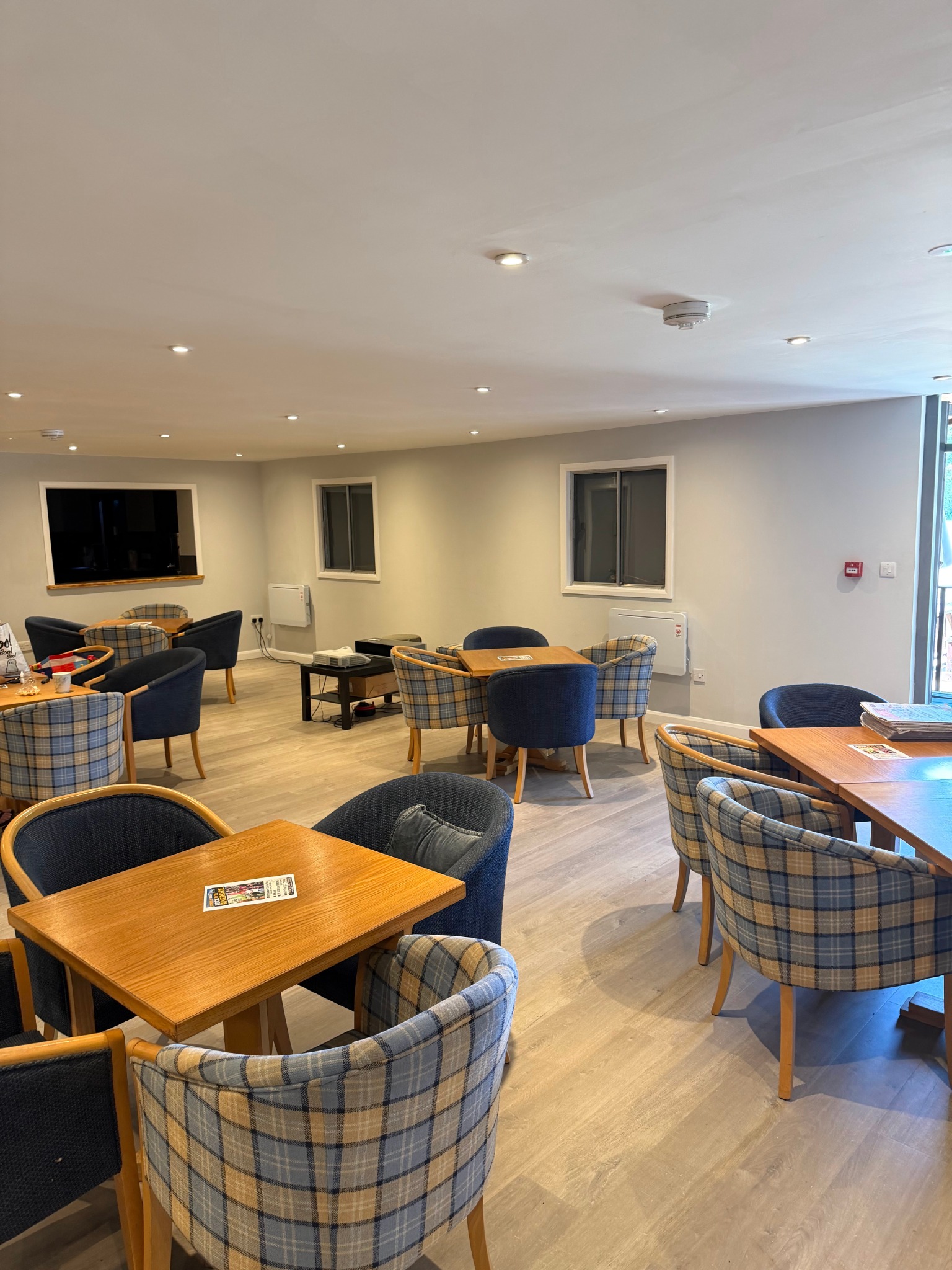 Seating area inside Broxbourne Cruising Club clubhouse
